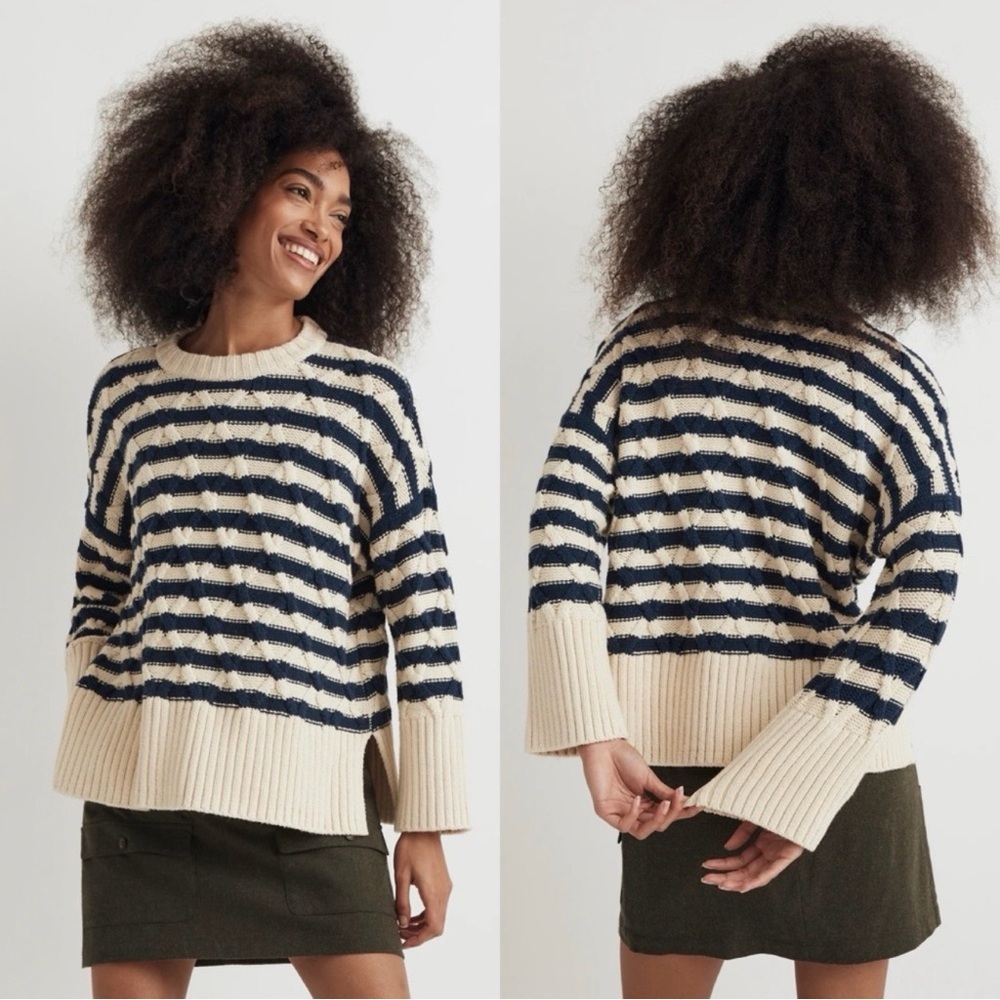 Madewell Cable-Knit Oversized Sweater, XXS